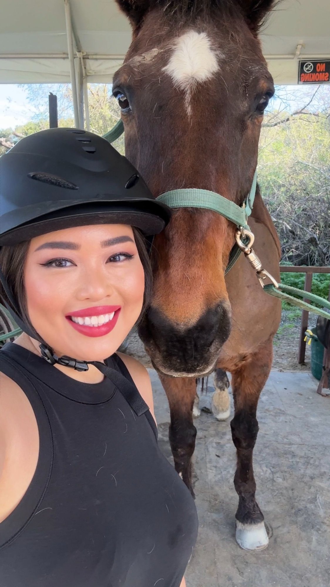 Pav with Diego the horse — equestrian training